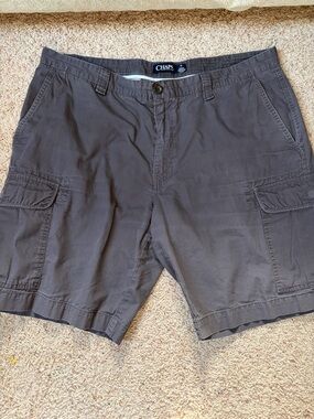 Ralph Lauren Chaps Cargo Mechanic Men's Shorts 38 Chino Flat Front Gray Shorts